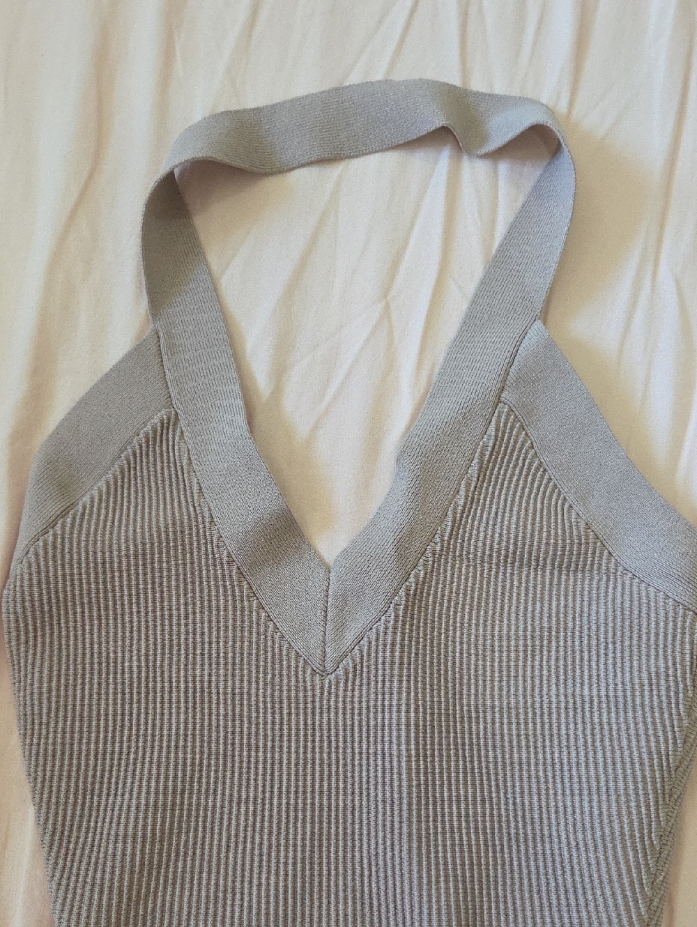 Babaton Sculpt Knit Blush V-Neck Halter